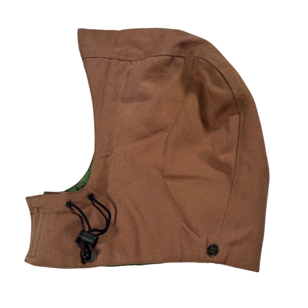 John Deere Snap On Insulated Hood Unisex Large Brown Cotton Duck Workwear NWT